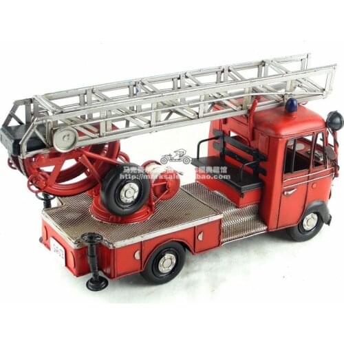 Antique classical fire truck model of German in 80s retro vintage handmade metal crafts for home/pub/cafe decoration or gift