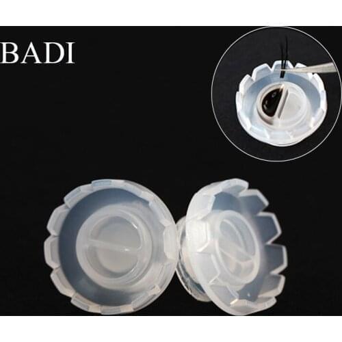100pcs False Eyelashes Graft Rapid Flowering Cup Eyelash Glue Ring Holder 2 in 1 Camellia Eyelash Extension Makeup Beauty Tools