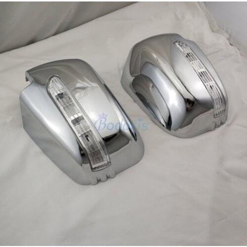 Side Wing Mirror Cover Door Rearview Overlay Caps Shell With LED lamps For Mitsubishi Triton L200 2005-2014 Accessories