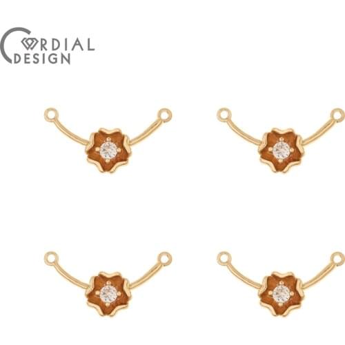 Cordial Design 100Pcs 12*22MM CZ Pendant/Jewelry Findings & Components/DIY Making/Hand Made/Necklace Accessories/Connectors