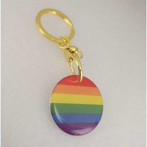 LGBT Gay Pride Rainbow Pendant Keychain