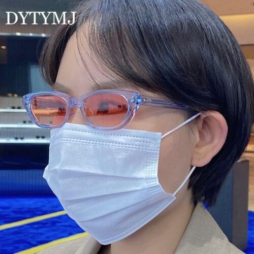 DYTYMJ Small Frame Cat Eye Sunglasses Women/men 2021 Luxury Brand Glasses Fashion Transparent Shades Women Gafas De Sol Mujer