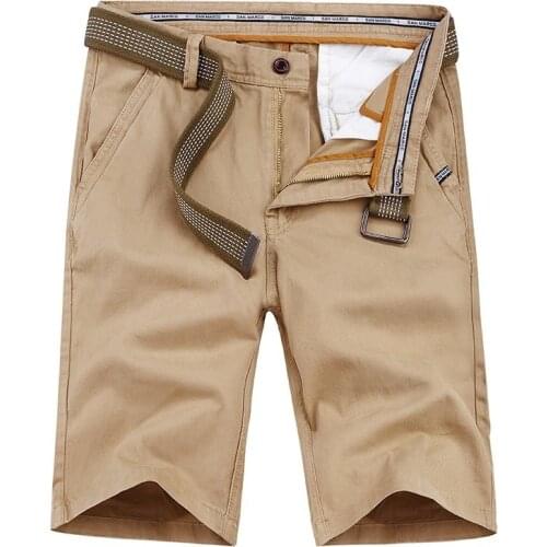 Luulla Men Summer New Casual Loose Fit Twill Pockets Cargo Short Pants Men Solid Color Belted Messenger Cargo Shorts Men Pant