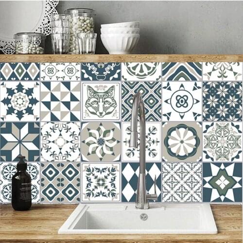 Customed PVC Diagonal Ceramic Tile Stickers Waterproof Self-adhesive Kitchen Decals DIY Bathroom Home Sticker Geometric pattern
