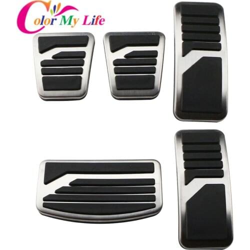 Color My Life Stainless Steel Car Pedal Pad Cover AT MT Pedals for Mitsubishi ASX Outlander Lancer EX Eclipse Cross Pajero GE