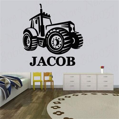 Custom name Farm Tractor Personalised Any Name decor sticker Wall Sticker Kids Room Decal Home Decor WL1145