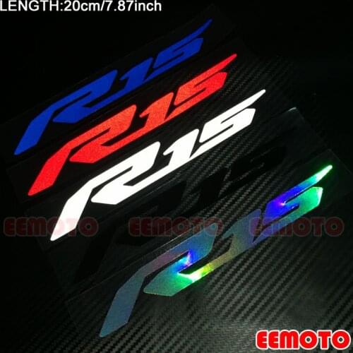 Motorcycle helmet Body Shell Tank Pad Motorbike Fairing Reflective Decals Silver Blue Red Stickers for YZF R1 R15 R25 R3