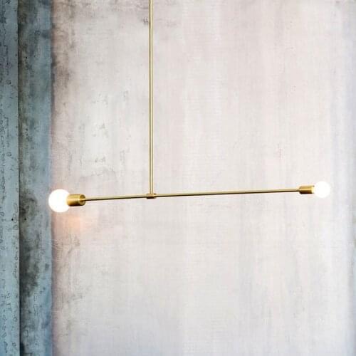 Nordic minimalist chandelier creative art black golden iron E27 long tube chandelier Kitchen island Chandelier Lighting Fixtures