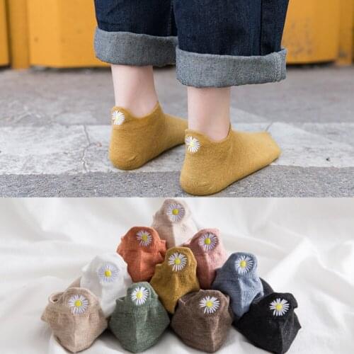 10 Pairs New Floral Boat Socks Women Cotton Socks Ankle Short Cute Casual Funny Sock Fashion Meias Calcetines Mujer Chaussettes