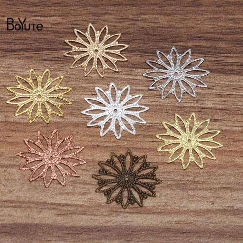 Wholesale Flower Charms 100 Pcs 26mm 7 Colors DIY Handmade Jewelry Material Hollow Out Flower Charms