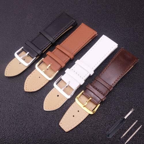 Lleather Watches Band Strap 12mm 14mm 16mm 18mm 19mm 20mm 22mm Brown White Brown Woman Man Watchbands Watch Belts