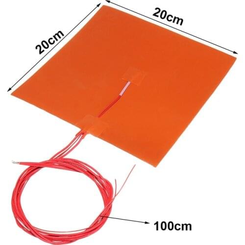 Silicone Heater 200x200mm 200w 3D Printer Bed Heater Heated Bed C/W Adhesive and NTC 100K One Year Guarantee Time