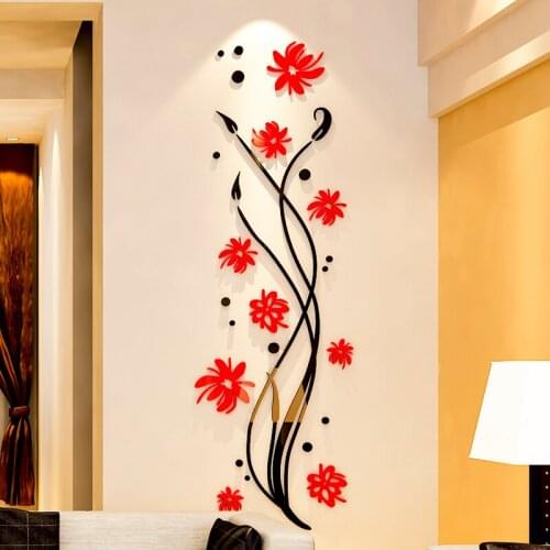 Blue Crystal Acrylic 3D Wall Stickers Entrance Room Bedroom Hall Hall Corridor Aisle Wall Decoration