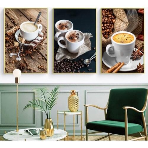 Nordic Chocolate Coffee Bean Breakfast Wall Art Poster and Prints Delicious Food Canvas Painting On The Wall for Kitchen