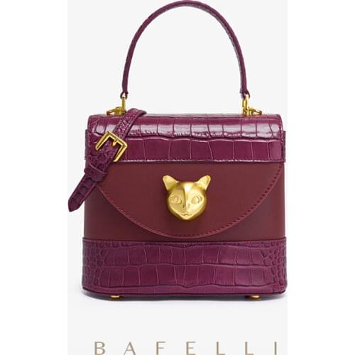 BAFELLI HANDBAG WOMAN NEW ARRIVAL CROSSBODY LEATHER PURSE SMALL BAG CROCODILE GRAIN