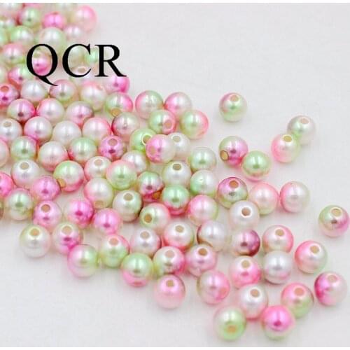 Pick Size 4/6/8/10mm Rainbow Color Imitation Pearls Beads Crafts Decoration For DIY Jewelry Making 50-500pcs/lot