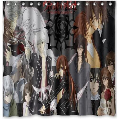 Vampire Knight Kurosu Yuki Shower Curtain Waterproof Fabric Bath Curtains Mildew Resistant Polyester Bathroom Shelter 180*180cm