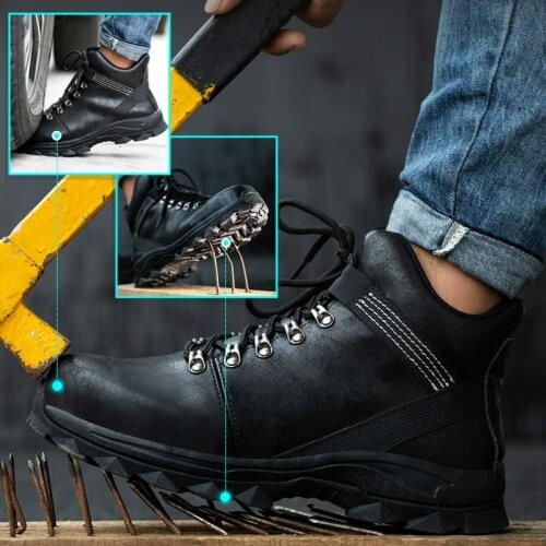 Safety shoes Men Work Shoes Steel Toe waterproof Safety Boots Puncture-Proof Work Sneakers Breathable Shoes