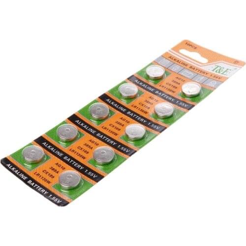 10PCS Button Coin Cell Battery AG10 1.5V Watch Batteries SR54 389 189 LR1130 SR1130 Toys Control Remote Sep.26