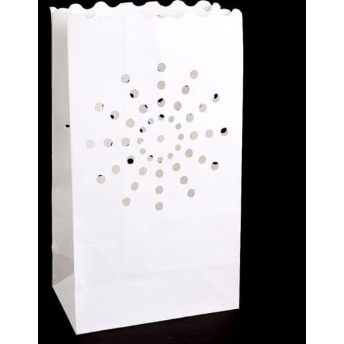 100pcs/lot Romantic Sun Flower Candle Bag Wedding Retardant Tea Light Paper Bags Luminaries Lantern For baby Birthday Party