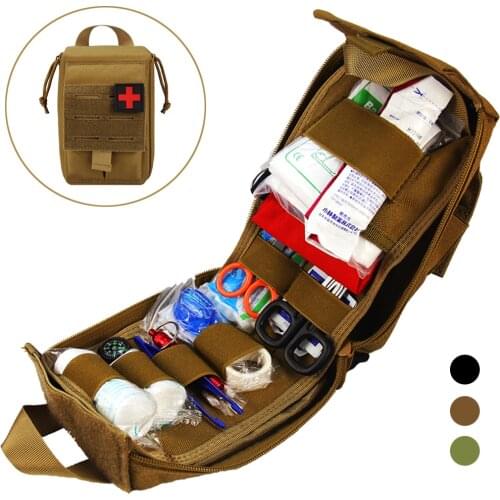 1000D Nylon Tactical Molle First Aid Kit Survival Bag Emergency Pouch Military Outdoor Travel Waist Pack Camping Lifesaving Case