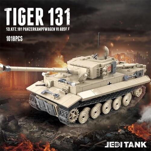 1018PCS Military Series German Tiger Heavy Tank 131 Model Building Blocks Weapons Army Soliders Bricks Toys for Boys Kids Gifts