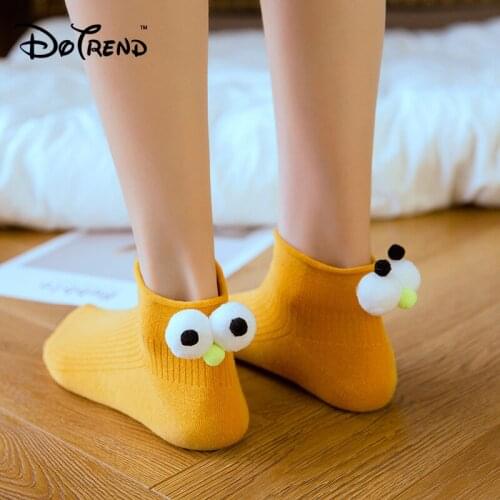 2021 Newest Casual 2 PCS/pair Korean Winter Spring Sock Creative Personality Cute Big Eye Knitting Warm Socks Autumn Funny Socks