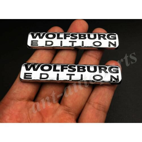 2x WOLFSBURG EDITION Emblem Car Trunk Rear Badge Fender Decals Sticker