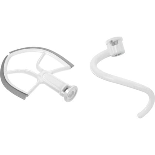 5 Quart Flex Edge Beater for Kitchen Bowl-Lift Mixer, with Scraper with Spiral Coated Dough Coated Metal Dough Hook