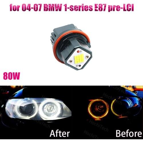 6000K White 160W High Power Angel Eyes LED Lights Ring Marker for 04-07 BMW 1-series E87 pre-LCI