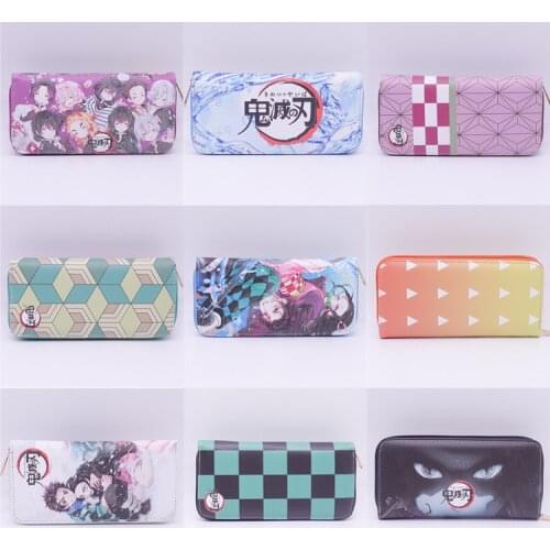 Anime Accessories Kimetsu No Yaiba Demon Slayer Kamado Tanjirou Nezuko Agatsuma Zenitsu Tomioka PU Leather Purse Wallet