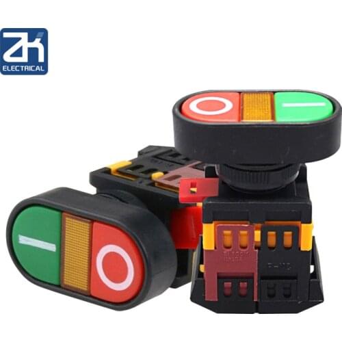 APBB-22N 220VAC amarillo luz ON/OFF START STOP interruptor de botón momentáneo 22mm 1 NO 1 NC