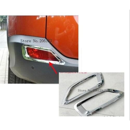 Car ABS Chrome cover trim back tail rear fog light lamp frame stick 2pcs For Toyota RAV4 2014 2015 2016