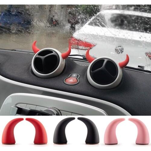 Car Decoration Sticker 3D Cartoon Devils Horn Styling accessories For Mercedes smart 453 451 450 fortwo forfour Modification