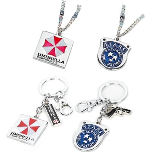 Residents Evils Key Chain Umbrella Corporation Symbol брелок Key Ring Wholesale Trendy Keyring llavero Car Keychain Accessories