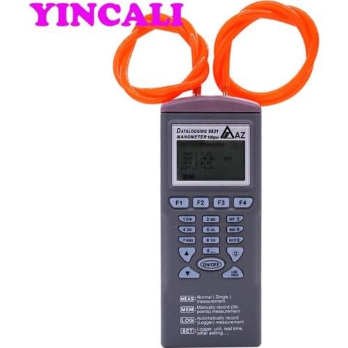 High Precision Datalogging Digital Manometer AZ9631 Differential Pressure Datalogger Measuring Device Measuring Range 100 psi