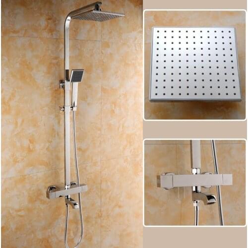Bathroom Shower Set Brass Chrome Wall Mounted Shower Faucet Shower Head Water Saving Nozzle Aerator thermostatic shower column