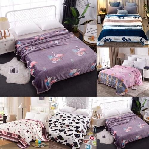 Sale 1pc 150x200cm Thick Warm Flannel Boy Girl Bedding Set Thick Warm Cartoon Coral Velvet Flannel Sheets 1KGE
