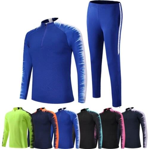 Soccer Jersey Coat Mens Sport Tracksuit Customize Sportwear Suit Half Zipper Suits Outwear Jacket+Pants Sets Asian Size 2XS-4XL