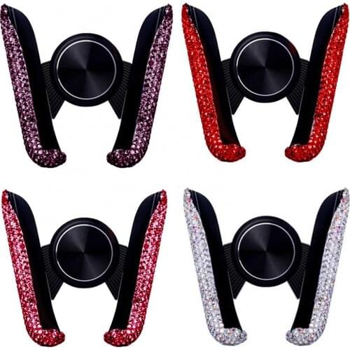 Mini Flexible Stable Shining Rhinestone Car Air Vent Phone Holder Support Stand держатель для телефона car phone holder