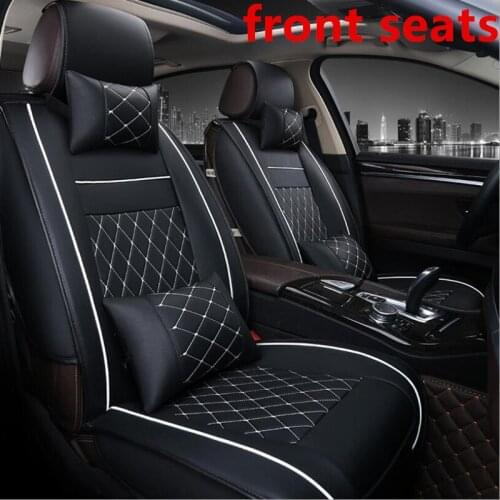 PU Leather Auto Front Back Car Seat Cover Protector Pad Mat Fit Most Car Breathable Summer Cool Seat Cushion