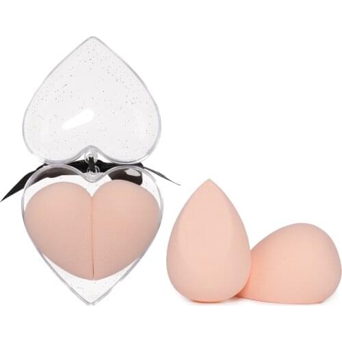 O.TWO.O Heart Shape Puff Set Wet And Dry Dual Purpose Flocked Stereo Cosmetic Egg Four Colors Water Drop Powder Puff