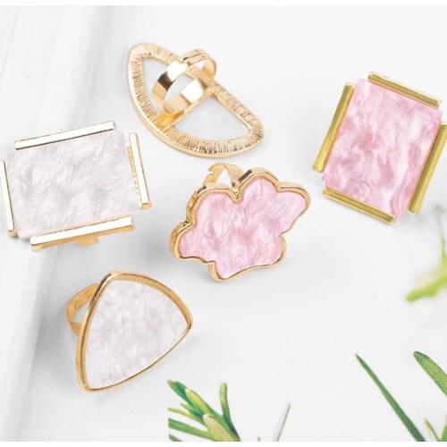 Women Mini Imitation Shell Finger Nail Art Ring Palette Manicure Makeup Tool