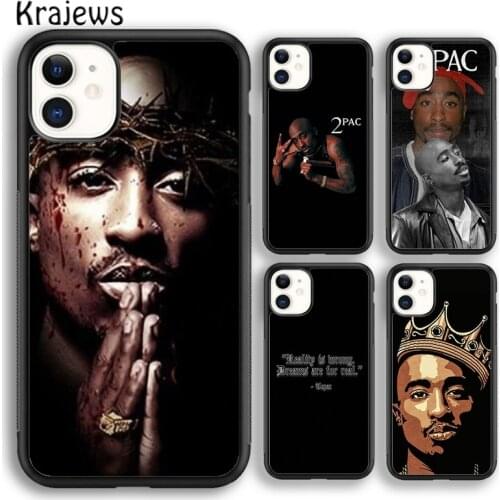 Krajews 2pac tupac Crown 2 pac Soft Phone Case Cover For iPhone 5 SE 6s 7 8 plus X XR XS 11 12 pro max Samsung Galaxy S8 S9 S10