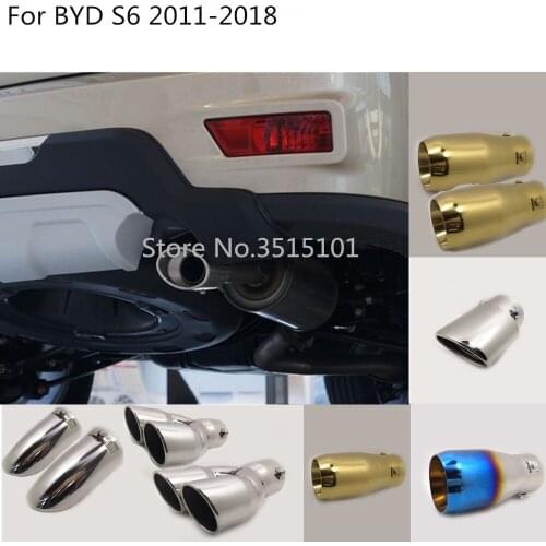 Car Stainless steel Cover muffler pipe outlet dedicate exhaust tip tail for BYD S6 2011 2012 2013 2014 2015 2016 2017 2018