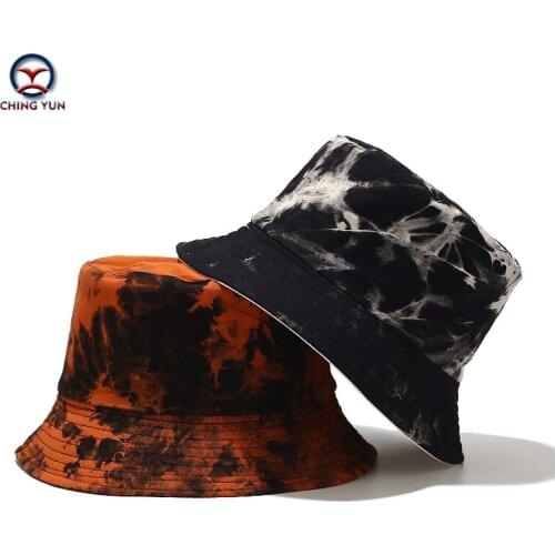 New Hat spring and summer Tie-Dye Graffiti ink painting double-sided wear Leisure beach fisherman hat men and women sunshade hat