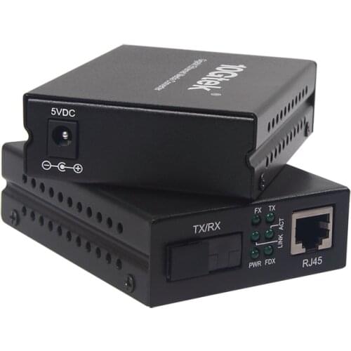 A Pair of Gigabit Ethernet Bidi Media Converter, Single SC Fiber Connector, singlemode, 1310-nm, 20-km
