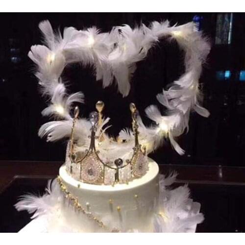 Feather Diy Cake Topper Happy Birthday Wedding Anniversaire Party Dessert Decoration Baby Shower Cupcake Stand Tools Supplies