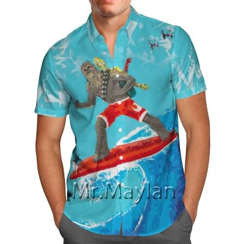 Cartoon Anime Surfing 3D Printed Beach Hawaiian 2021 Summer Short Sleeve Shirt Streetwear Oversized Camisa Social Chemise Homme