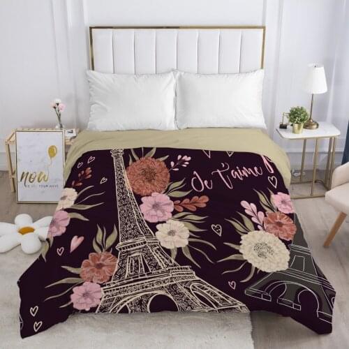 Eiffel Tower Duvet cover Quilt/Blanket/Comfortable Case Double King Bedding 140x200 240x260 200x200 for Home black